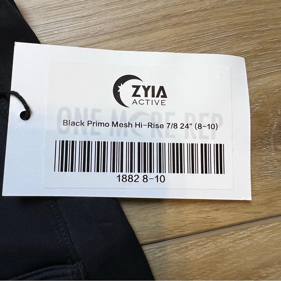 Zyia Active Black Primo Mesh Hi-Rise 7/8 24” Leggings. Size 8-10. NWT - Picture 6 of 14
